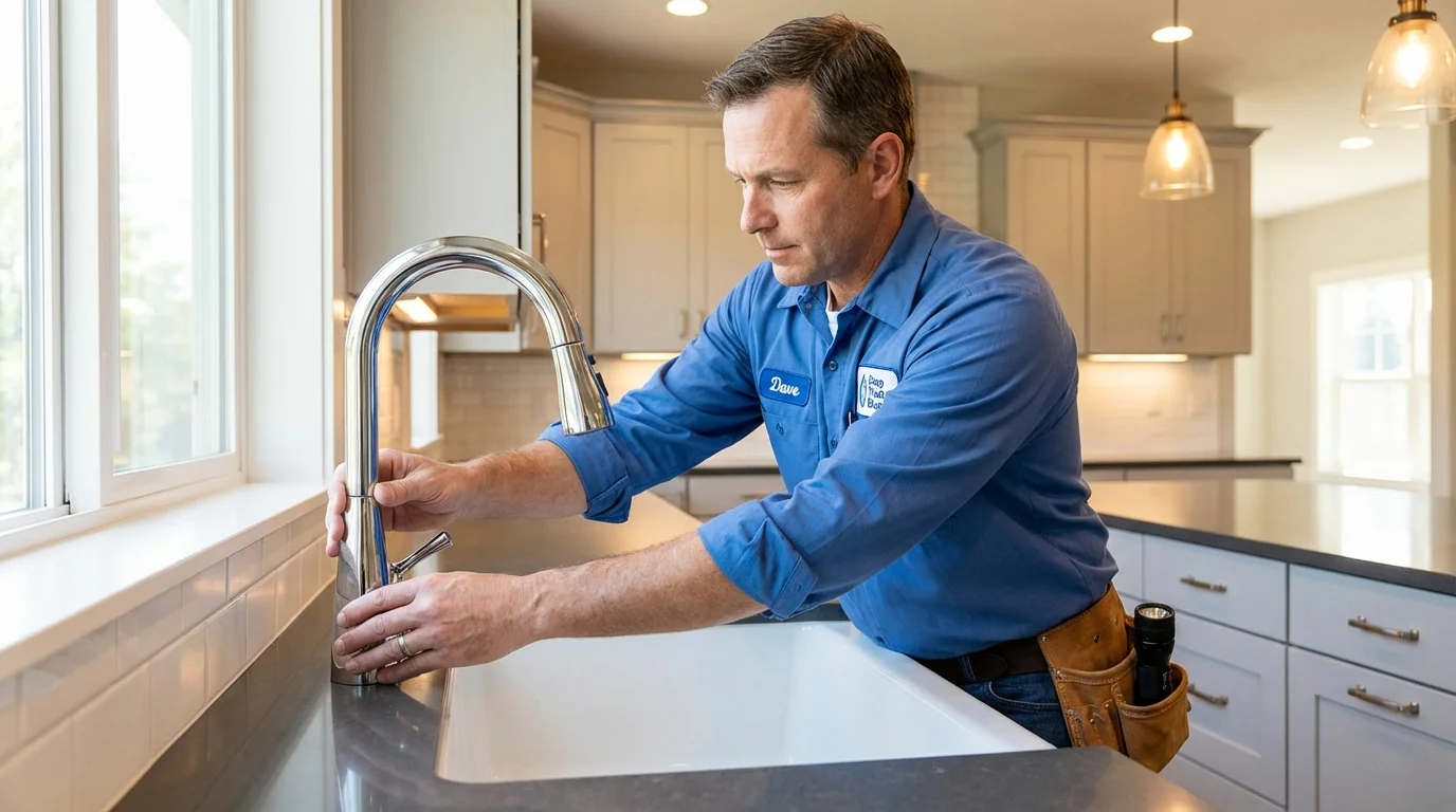 Kitchen faucet installation by Johns Plumbing LLC in Winchendon